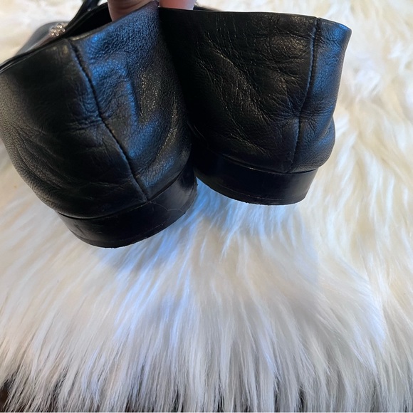 BALENCIAGA 36.5/ US 6.5 Black Leather Bow Accents Round Toe Ballet Flats - Picture 11 of 15